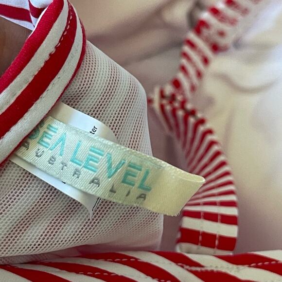 Sea Level Positano Stripe Square Neck One Piece Swimsuit Size 8 - Picture 6 of 7